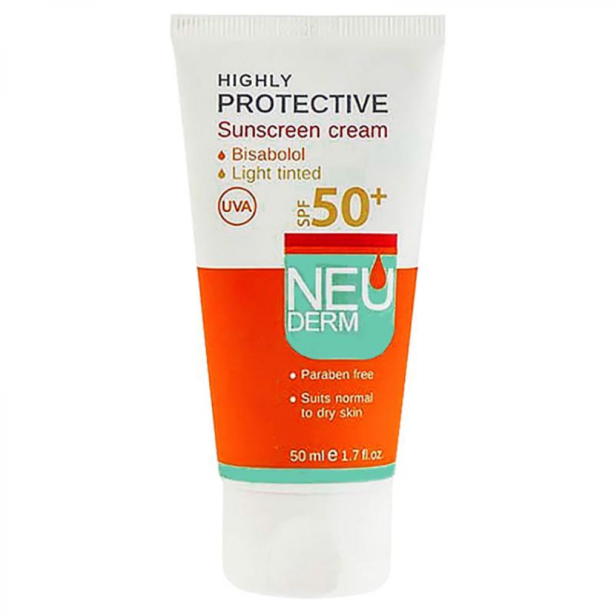 ضد آفتاب رنگی بژ SPF50 حجم 50 میل -  Tiented SPF50 Sunscreen Cream NEUDERM 